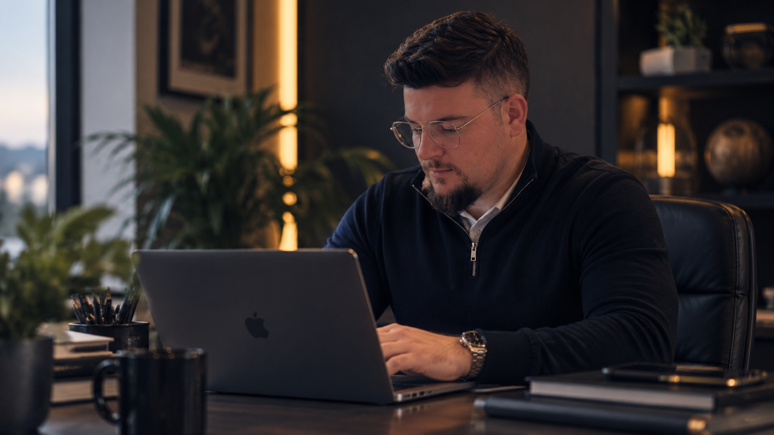 Aidan McNamara working at his desk, founder of The Aidan Method